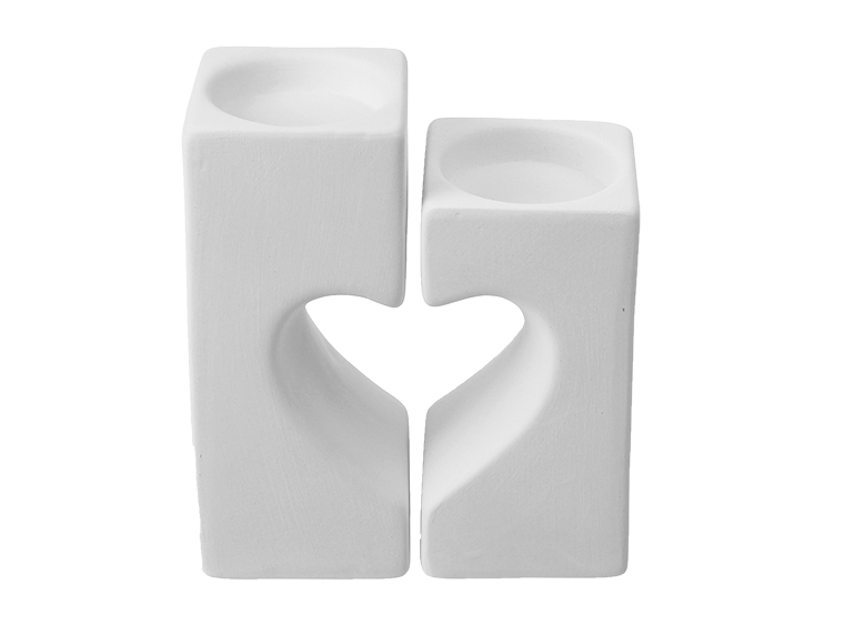 Bisque BI2169 Heart Tea Light Holder