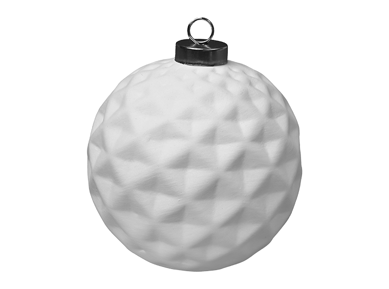 Bisque BI2219 Faceted Silver Cap Ball Ornament