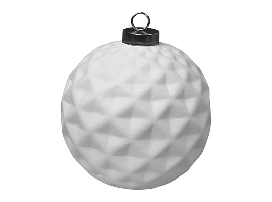 Bisque BI2219 Faceted Silver Cap Ball Ornament