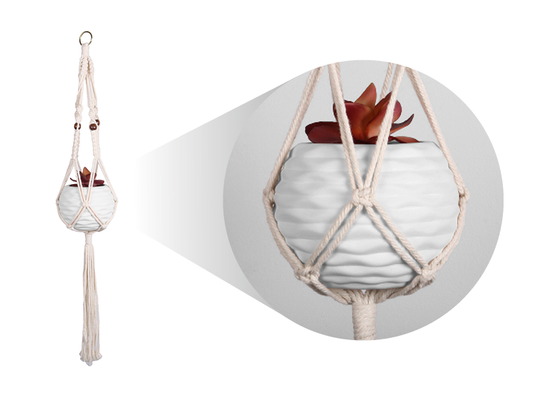 Bisque BI3863 Ocean Drift Macrame Hanging Planter
