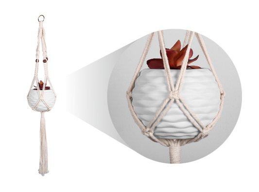 Bisque BI3863 Ocean Drift Macrame Hanging Planter