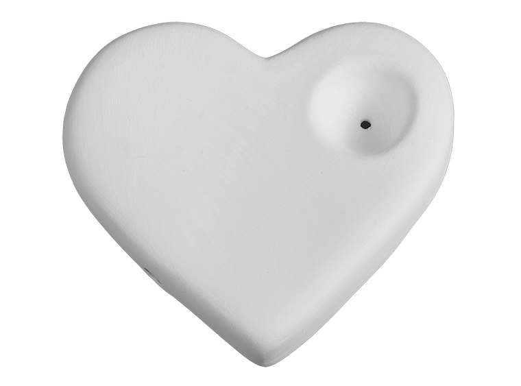 Bisque BI4008 Heart Pipe
