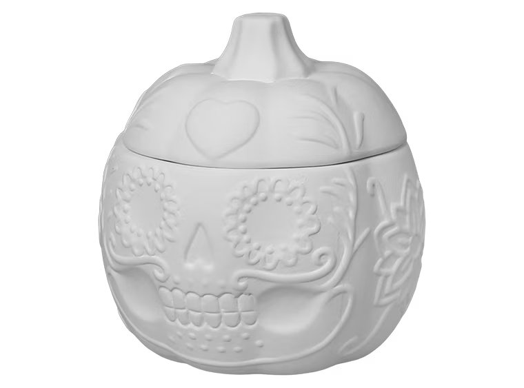 Bisque BI917 Floral Pumpkin Box