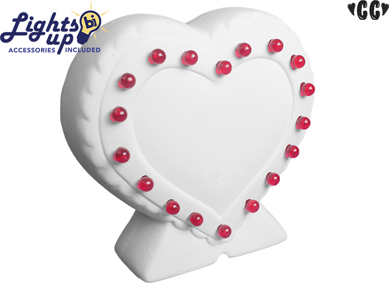 Bisque BI1983 Lighted Heart Lamp