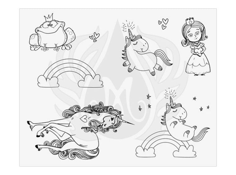 Silkscreen Princess and Unicorns
