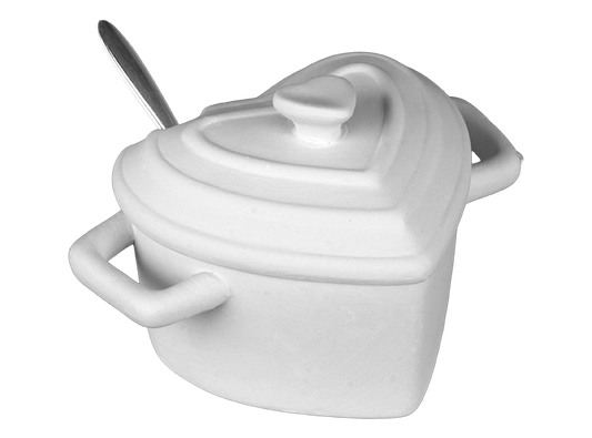 Bisque BI2971 Heart Sugar/Salt Pot w/Spoon